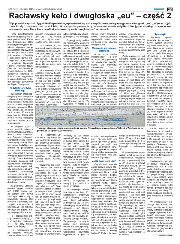 Najnowszy artykuł o dwugłosce "eu" - Tygodnik Krapkowicki